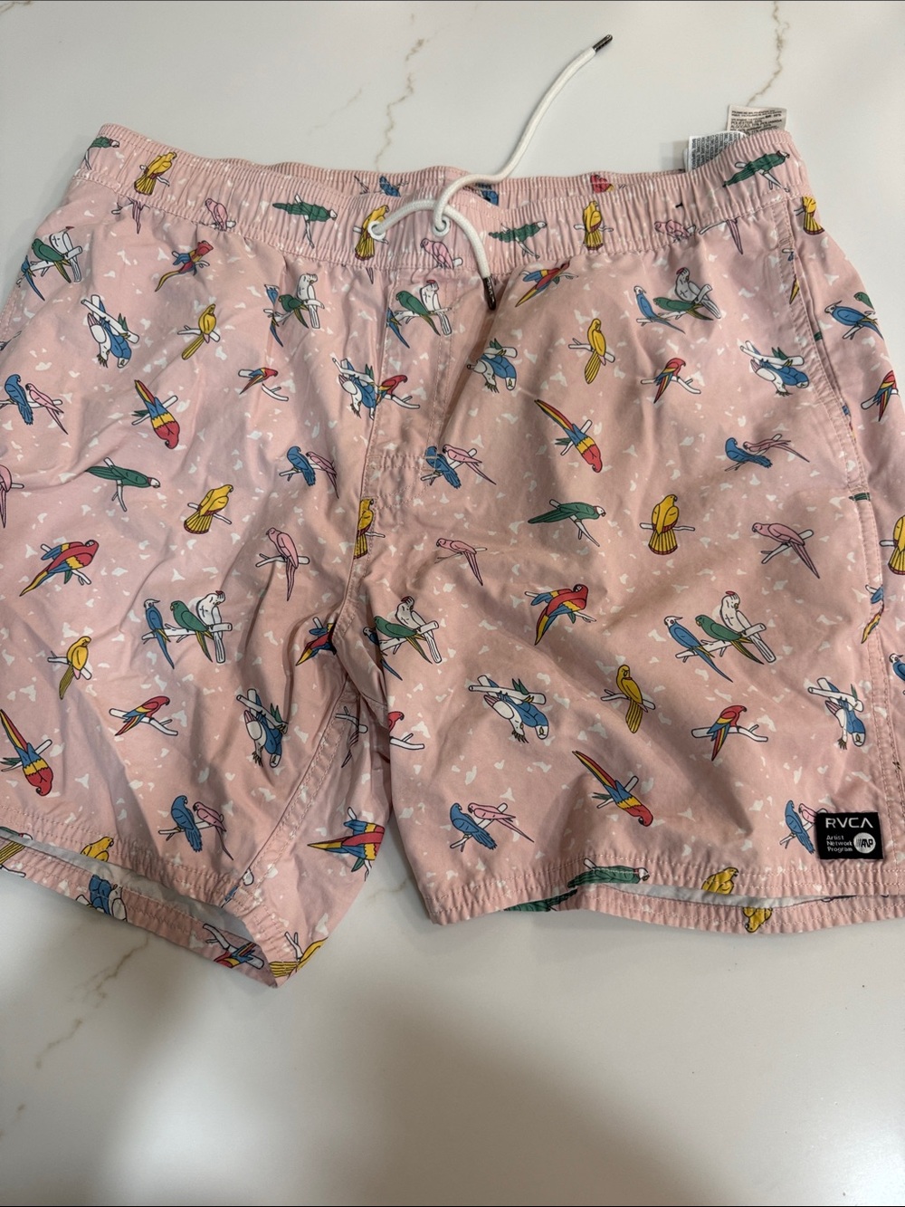 RVCA Pink Tropical Parrot Swim Trunks
